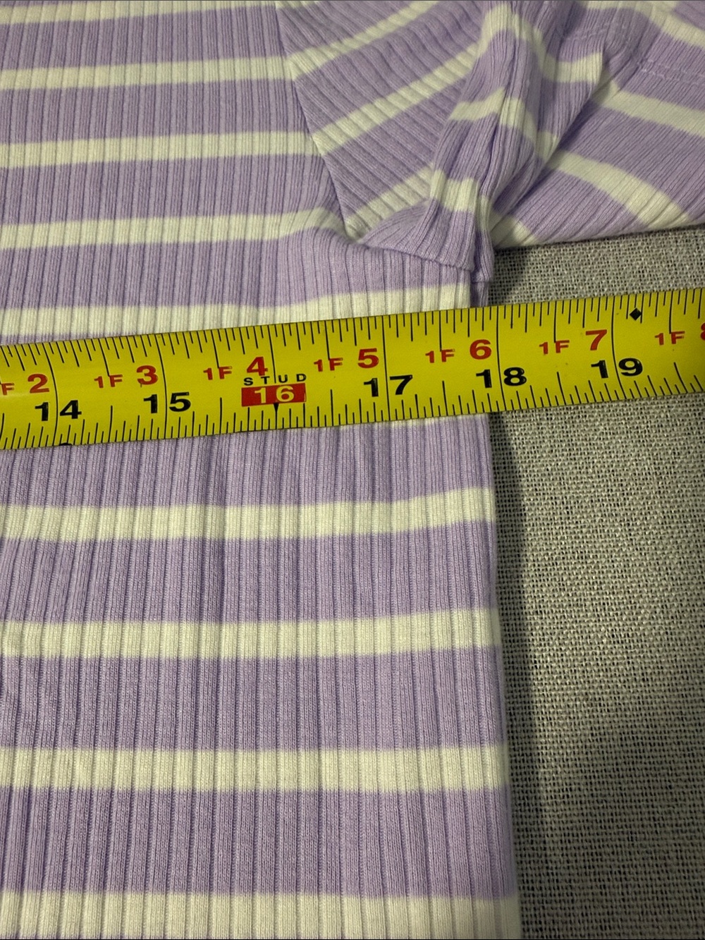 A New Day Purple and White Striped Short Sleeve Tee Size XL - Picture 9 of 14